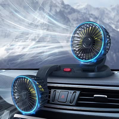 12v Car Dashboard cooling fan dual head parcel check before pay