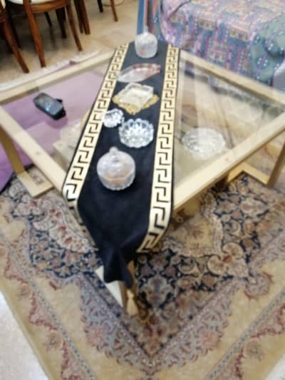 glass  big center tabl double table double glass 4 sale