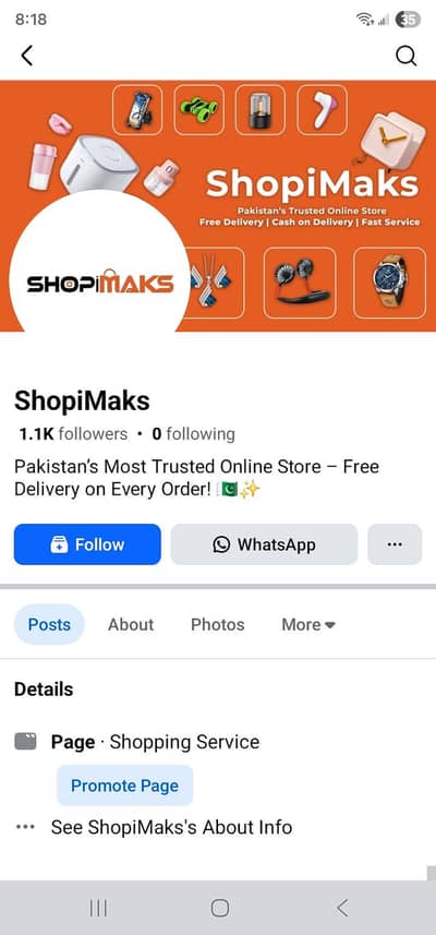 Shopify Ecommerce Fb Page & Domain For Sale | 1.1K Followers