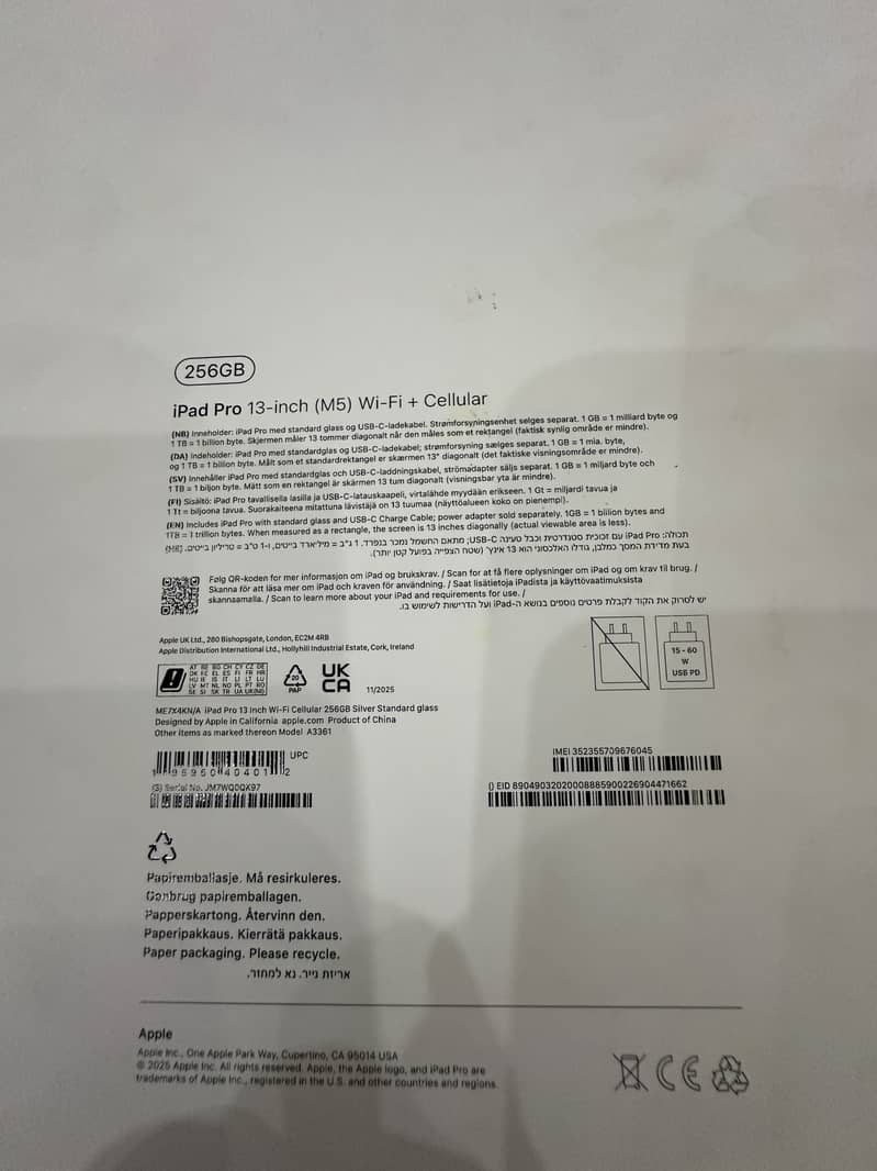 Ipad pro 13-inch M5 5