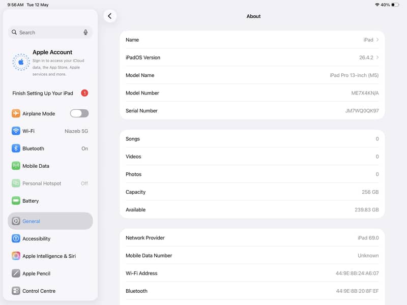 Ipad pro 13-inch M5 8
