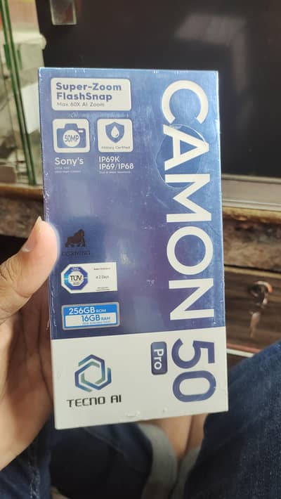 Techno camon 50 pro Box pack