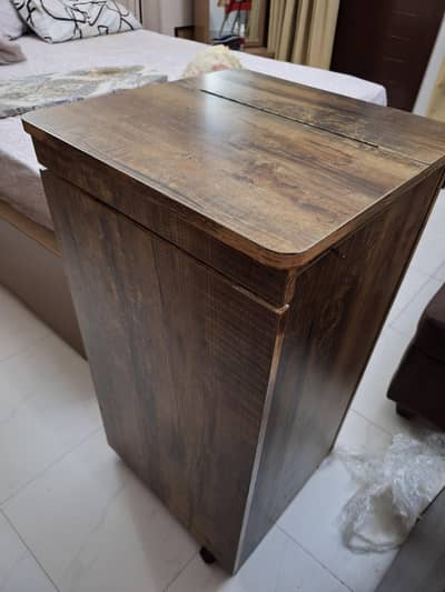 Wooden Ironing Stand with Storage Cabinet (Needs Repair)