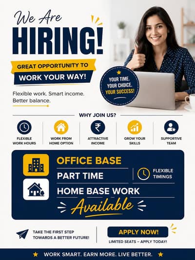 Office Base Part time home base work Available