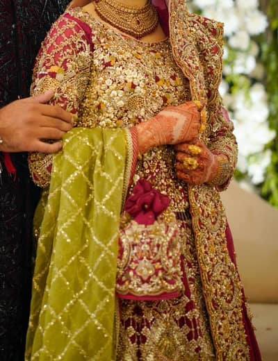 bridal dress red clouor lehnga