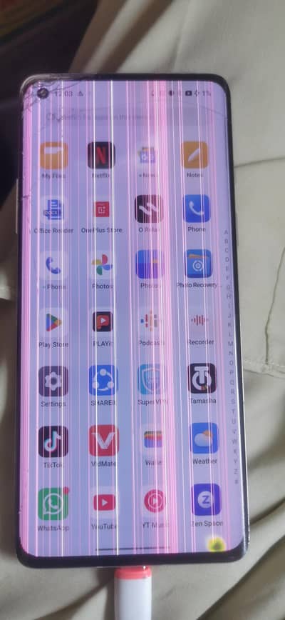 One Plus 8 (8/128gb) pannel me linen hen or back toti hoi he