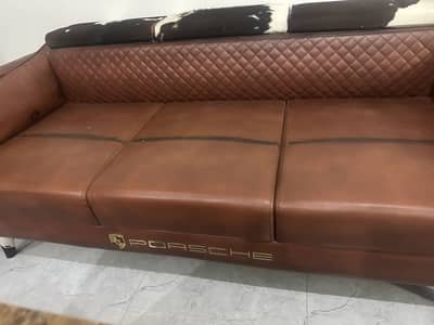 Porsche branded cow leather sofa set