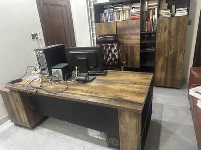 Executive office table with cabinet