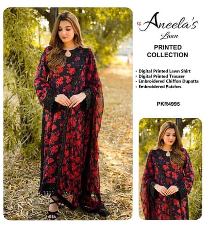 Aneela brand    Design code TW-01  ::    Fabric details: lawn & chif