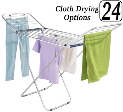 Folding Cloth Dryer Stand - Silver