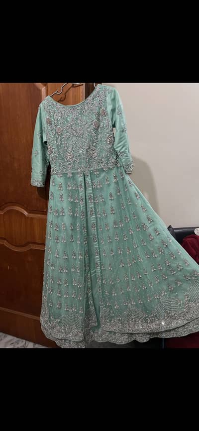 Mint Green Heavy Embroidered Maxi for Wedding/Formal Wear
