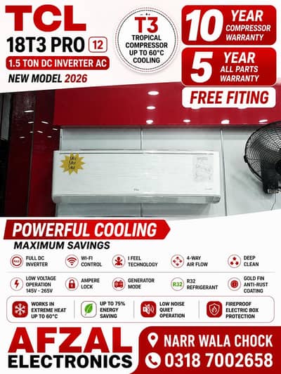 TCL 18T3Pro 12 new model 2026 wifi DC INVERTER heat cool Long throw