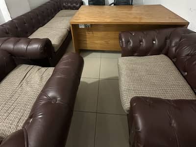 Chesterfield leather. 5 seater sofa