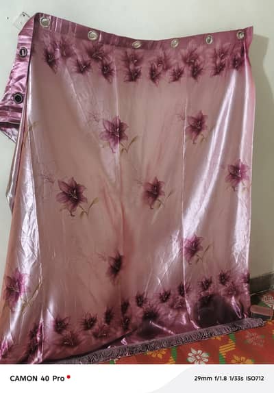 Beautiful Pink Floral Curtains (Set of 4) - Excellent Condition