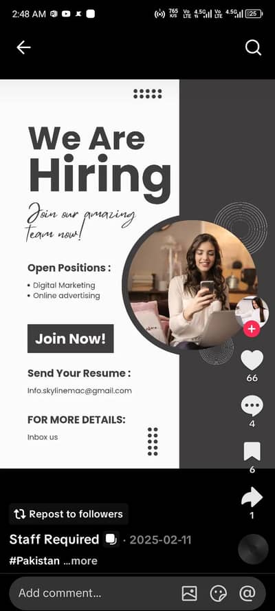 female staff required