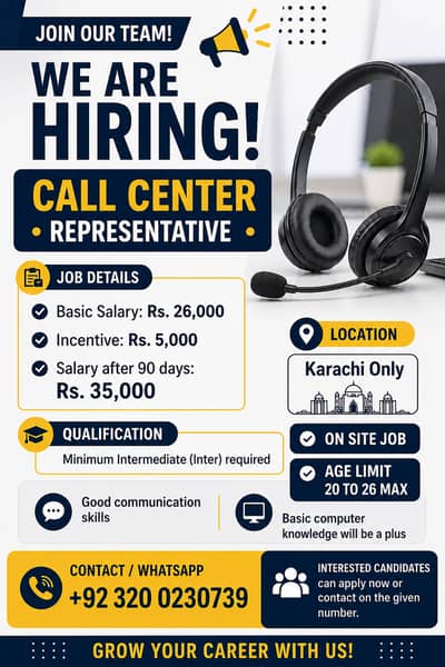 Call Center Job Opportunity – Karachi