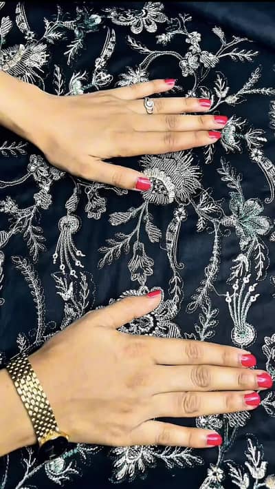 Black Elegant 2 Piece Embroidered Dress