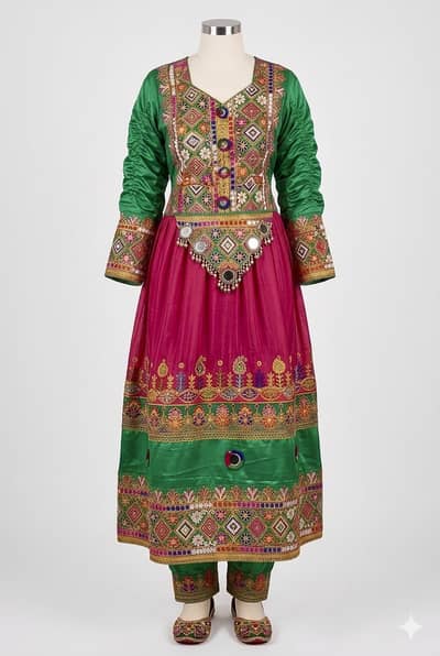 Full embroidery work 3 pcs kashmiri cultural frock