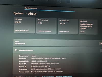 Laptop HP Zbook with 4GB GPU