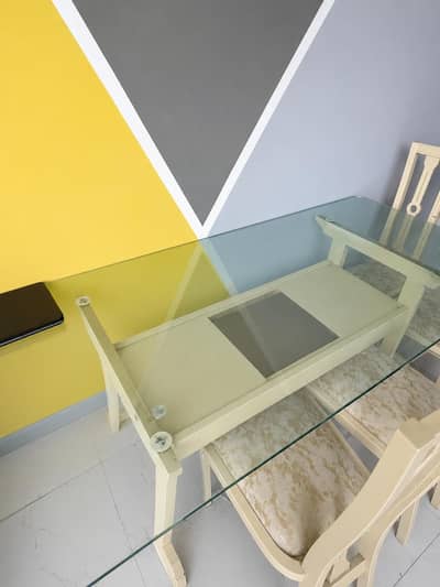 Dining table with six chairs