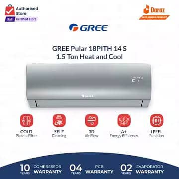 Gree 1.5 Ton Split Inverter AC  Capacity: 1.5 Ton  Type: Split AC