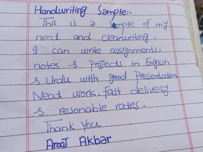 Handwritten Assignments & Notes - Neat Work, Fast Delivery