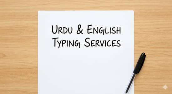 : Online Urdu/English Typing and Data Entry.