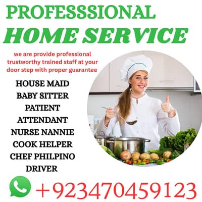PROFESSIONAL MAID BABY SITTER PATIENT ATTENDENT COOK HELPER CHEF NURSE
