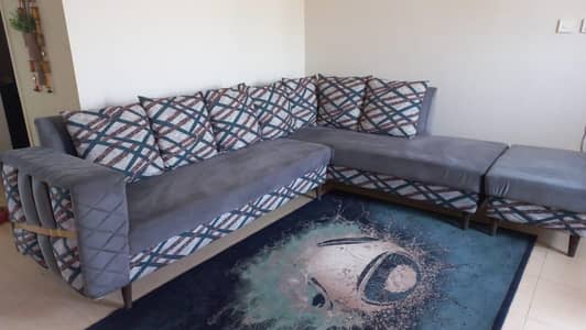 L Shaped 7 seater sofa with coffee set
