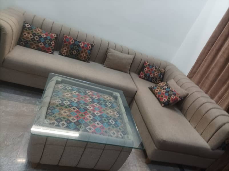 L-Shape  Elegant Sofaset withe Designer Table 1