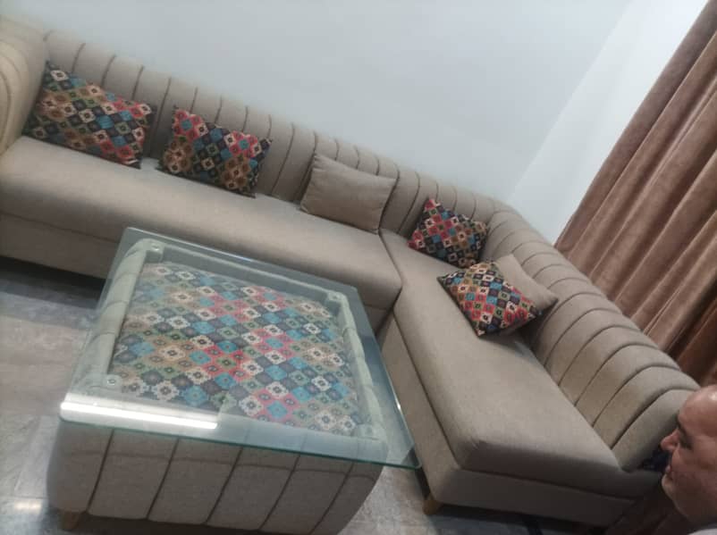 L-Shape  Elegant Sofaset withe Designer Table 2