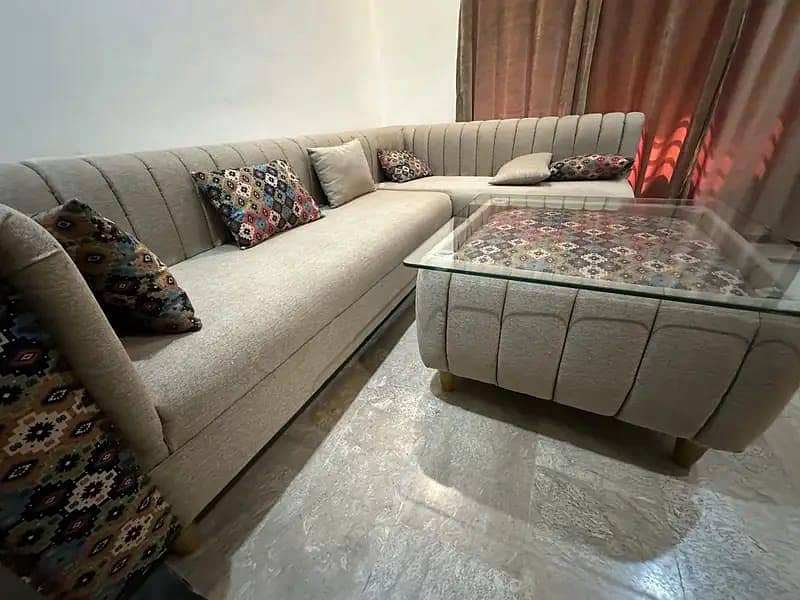 L-Shape  Elegant Sofaset withe Designer Table 6