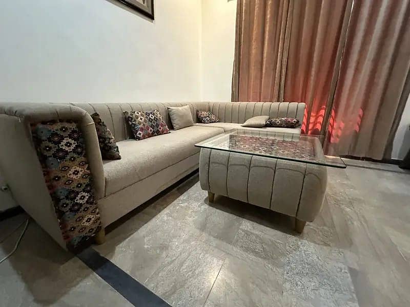 L-Shape  Elegant Sofaset withe Designer Table 8