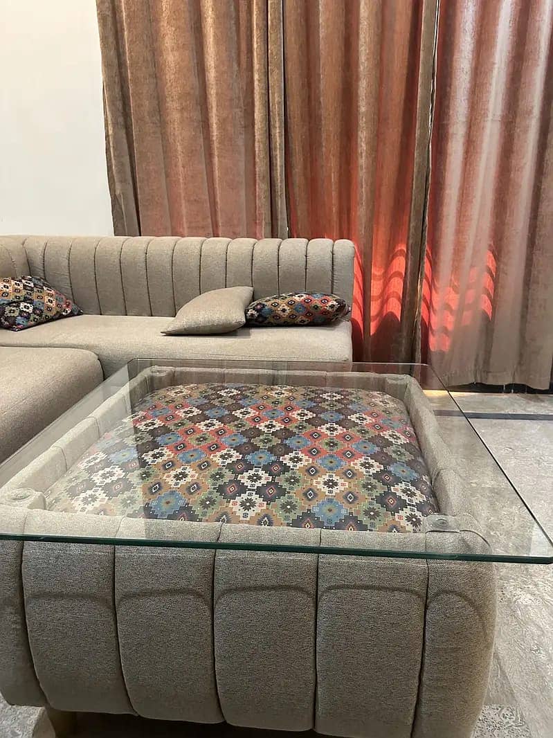 L-Shape  Elegant Sofaset withe Designer Table 9
