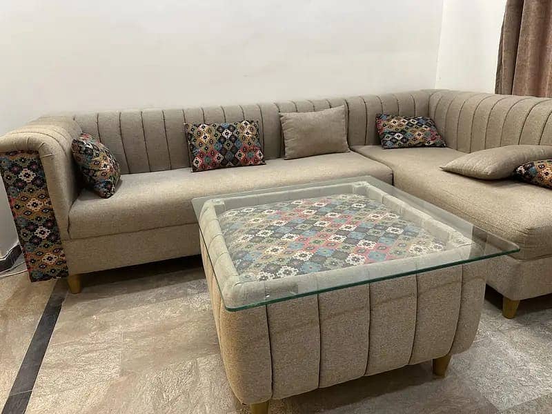 L-Shape  Elegant Sofaset withe Designer Table 10