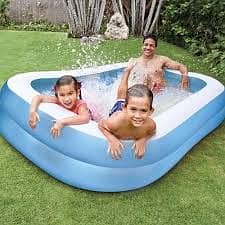 INTEX Swim Family Swimming Pool White Blue (80"X60"X19") 03020062817