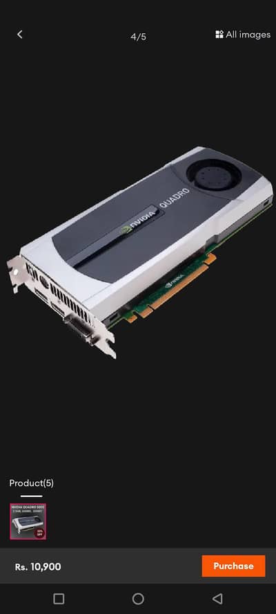 Nvidia Quadro 5000 2.5 GB GDDR5 320Bit Gaming and Work graphic Card