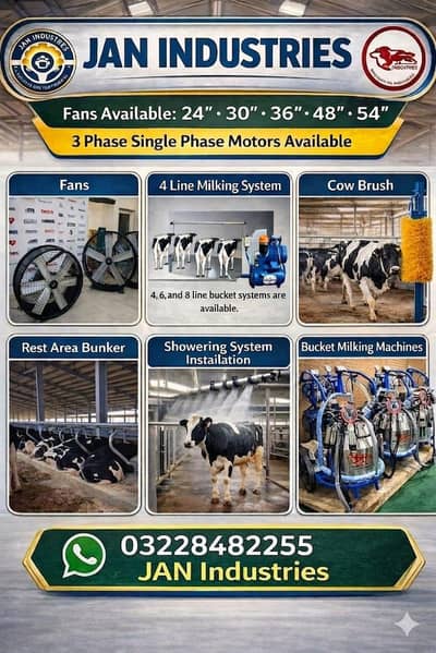 Milking Machine for cows/Milk chiller/Dairy Farm Fans/Showering/Bunker