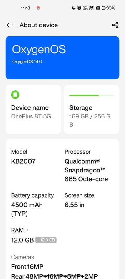 ONE PLUS 8T 5G WITH FREE COLING FAN MEMO CX20.