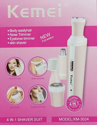 Kemei 4 in 1 Rechargeable Women’s Beauty Trimmer Model: KM-3024