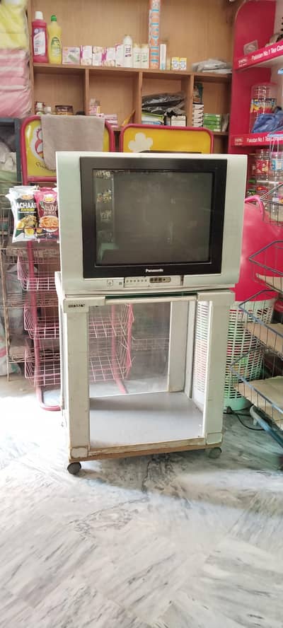 Panasonic Tv With Trolly Available For Sale Good Condition. . . . . !!!