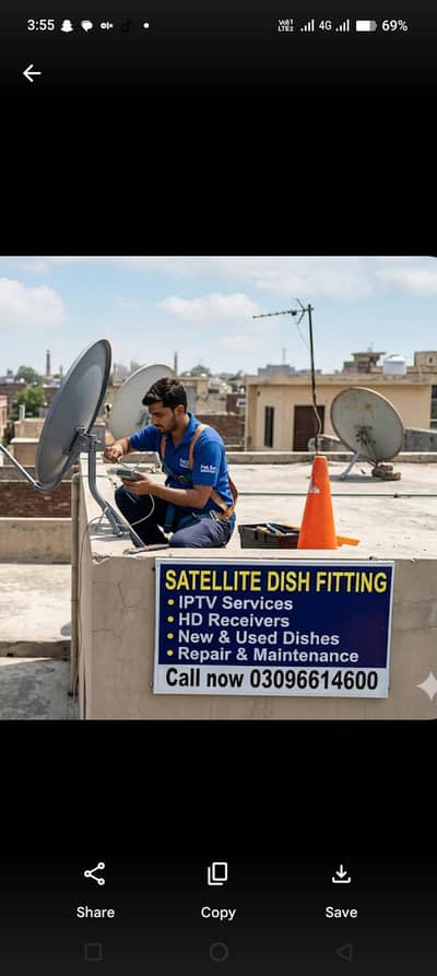 IPTV HD dish antenna sell service installation tv 03096614600