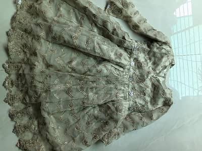 whitebrown  and golden formal dress for 12-13 years old girls