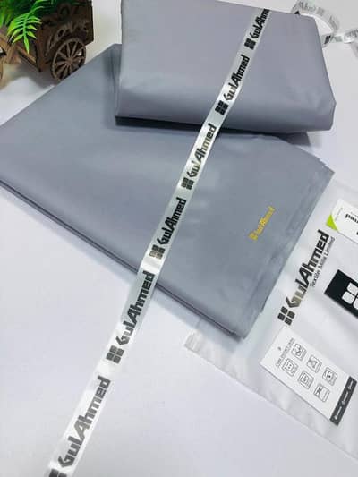 Men's Unstitched Grey Cotton Suit Summer Wear