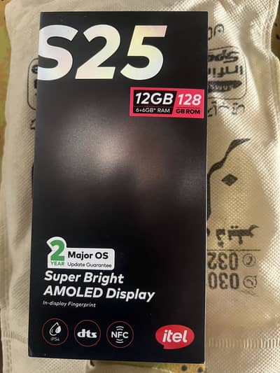Itel s25black colour 6/128 with box 10/10