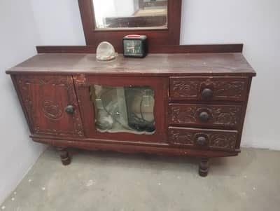 Bartan showcase and dressing table . . . . Akhrot ki lakri ka bana hue hai