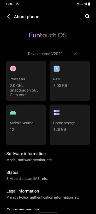 vivo v 2022  mobile  8 128 rem  touch change