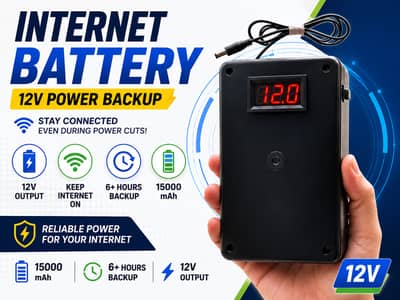 WiFi Router UPS 10000mAh | 12V Internet Backup Battery | 6+ Hours
