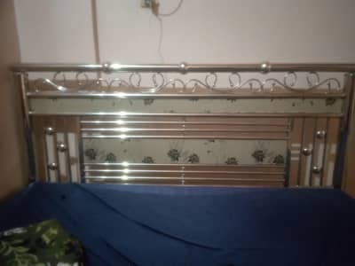 double bed 6 bye 6:30 steel and iron  with fom