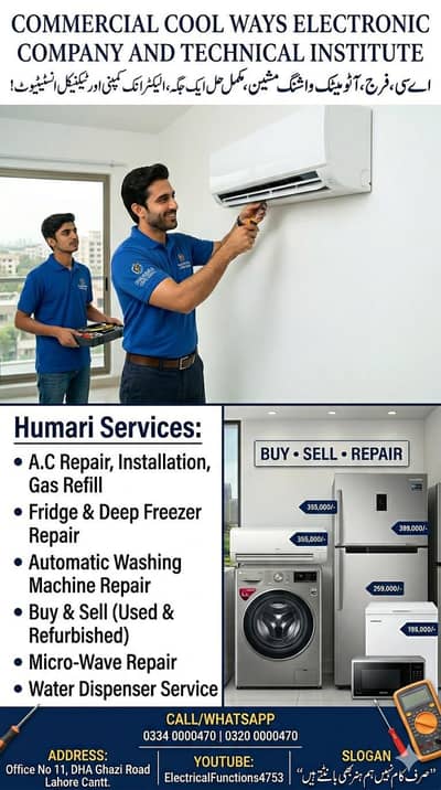​Professional AC, Fridge & Washing Machine Service | Buy & Sell Lahore